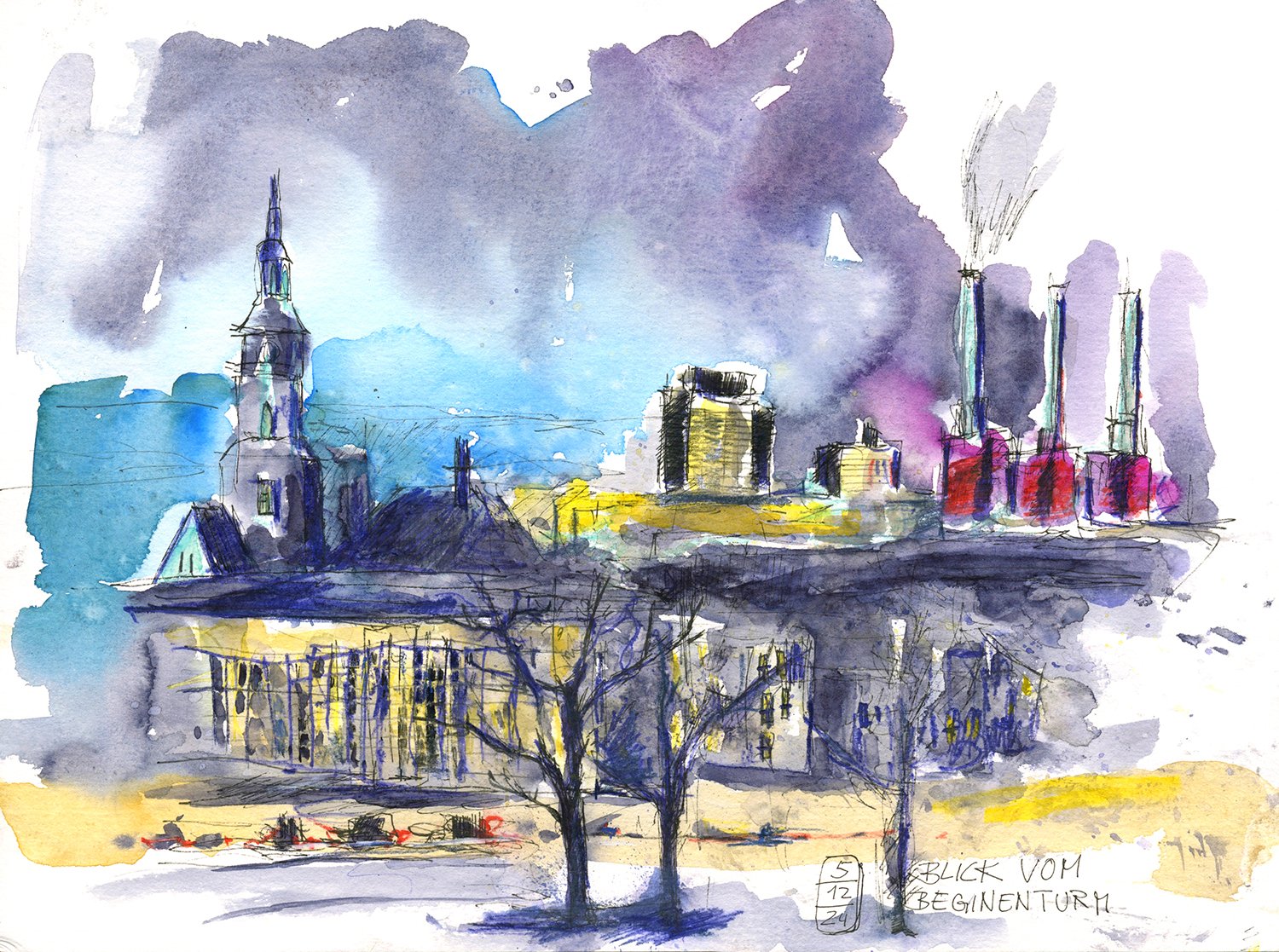 Blick vom Beginenturm am Abend