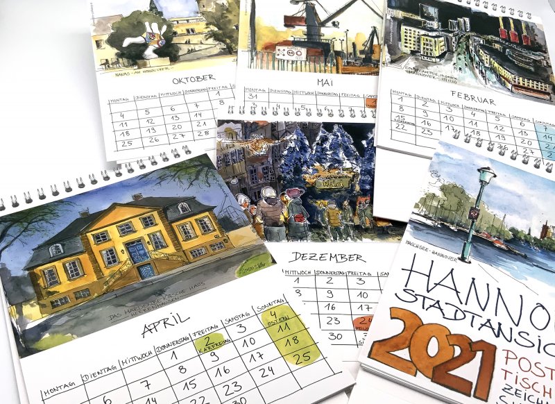 Postkarten Kalender 2021, Hannover, Hardenbergsches Haus u.a