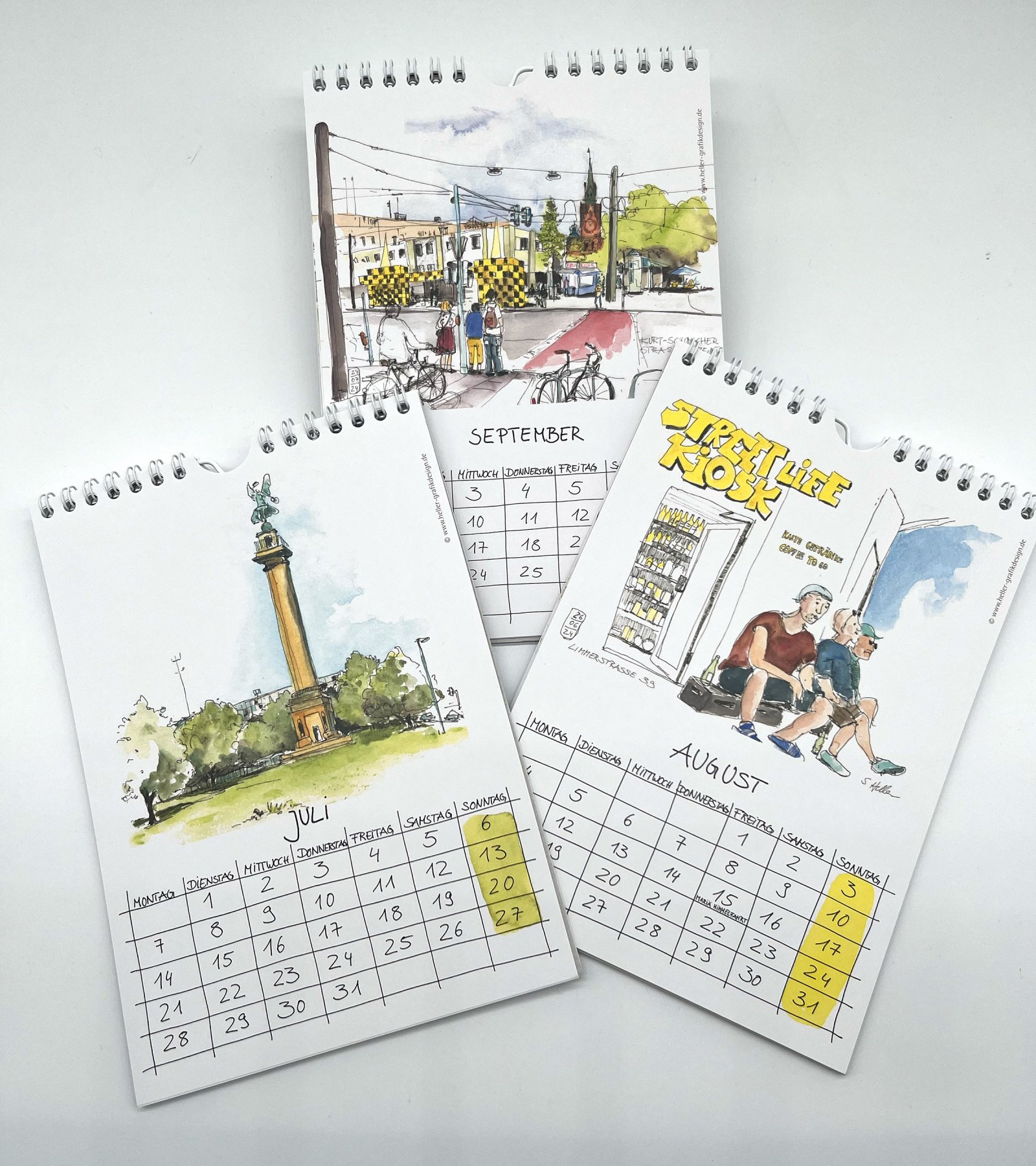 Hannover Stadtansichten 2025 - Jul.-Sept.. Urban Sketch Kalender