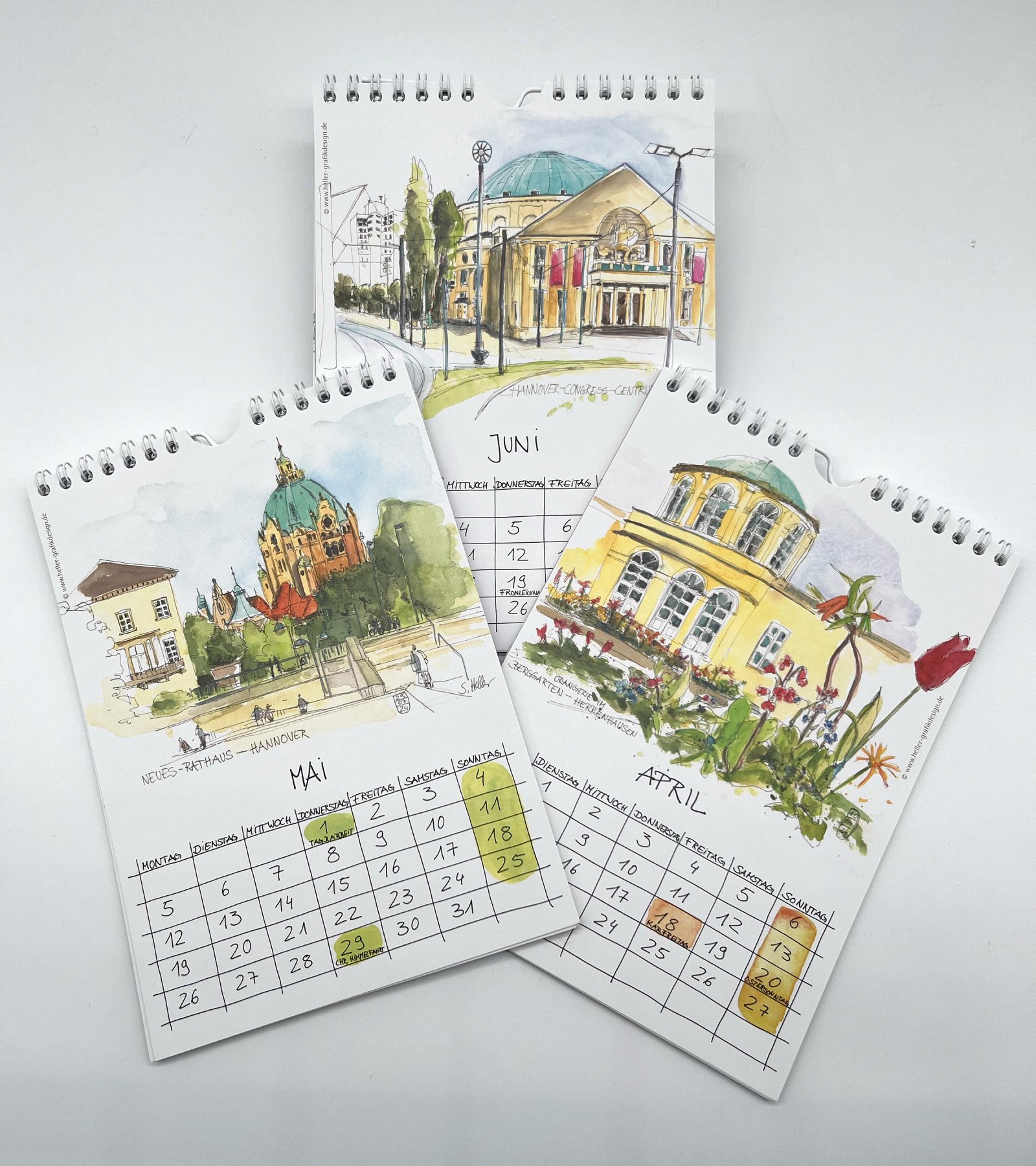 Hannover Stadtansichten 2025 - Mai.Juni Urban Sketch Kalender