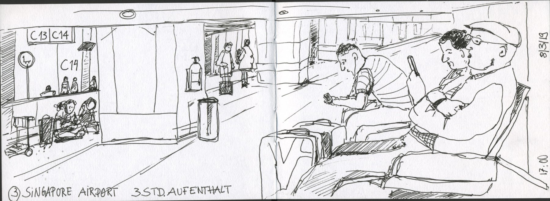 02 Hinflug Australien - Warten in Singapur