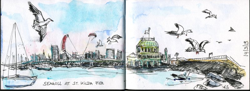 10 Melbourne - Möwen am St. Kilda Pier