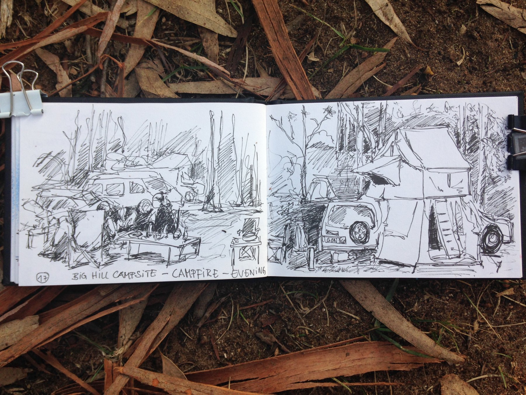 Campfire in der Dämmerung