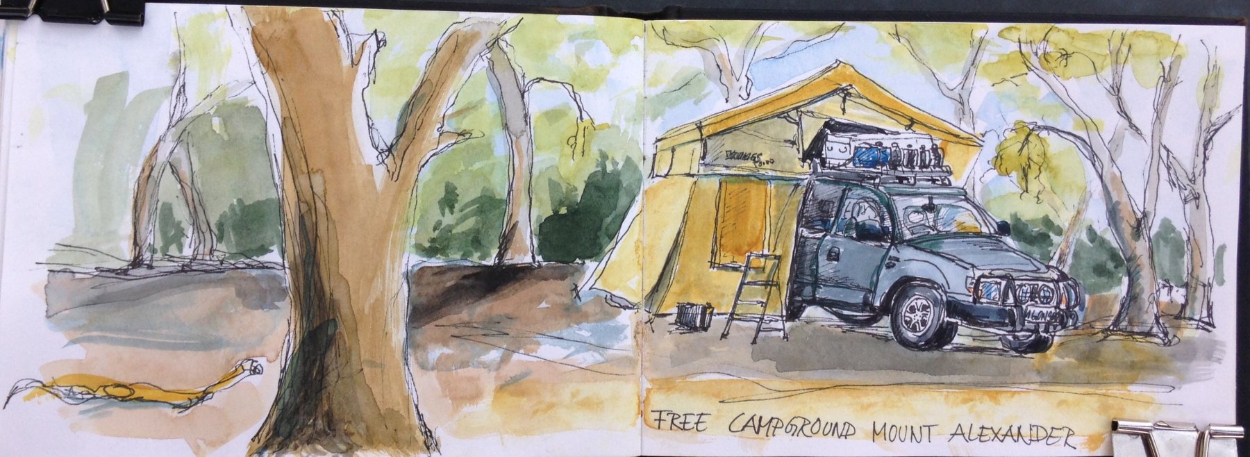 Kurz vor der Abfahrt am free campground Mount Alexander