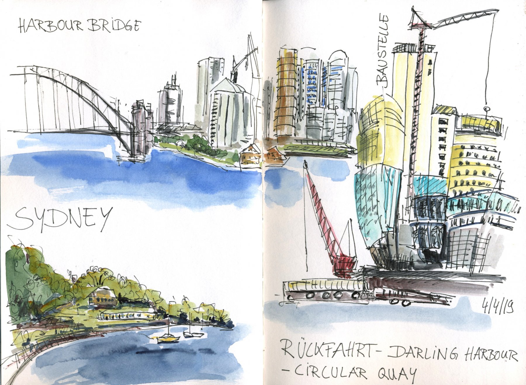 Fährfahrt Rückweg - Harbour Bridge