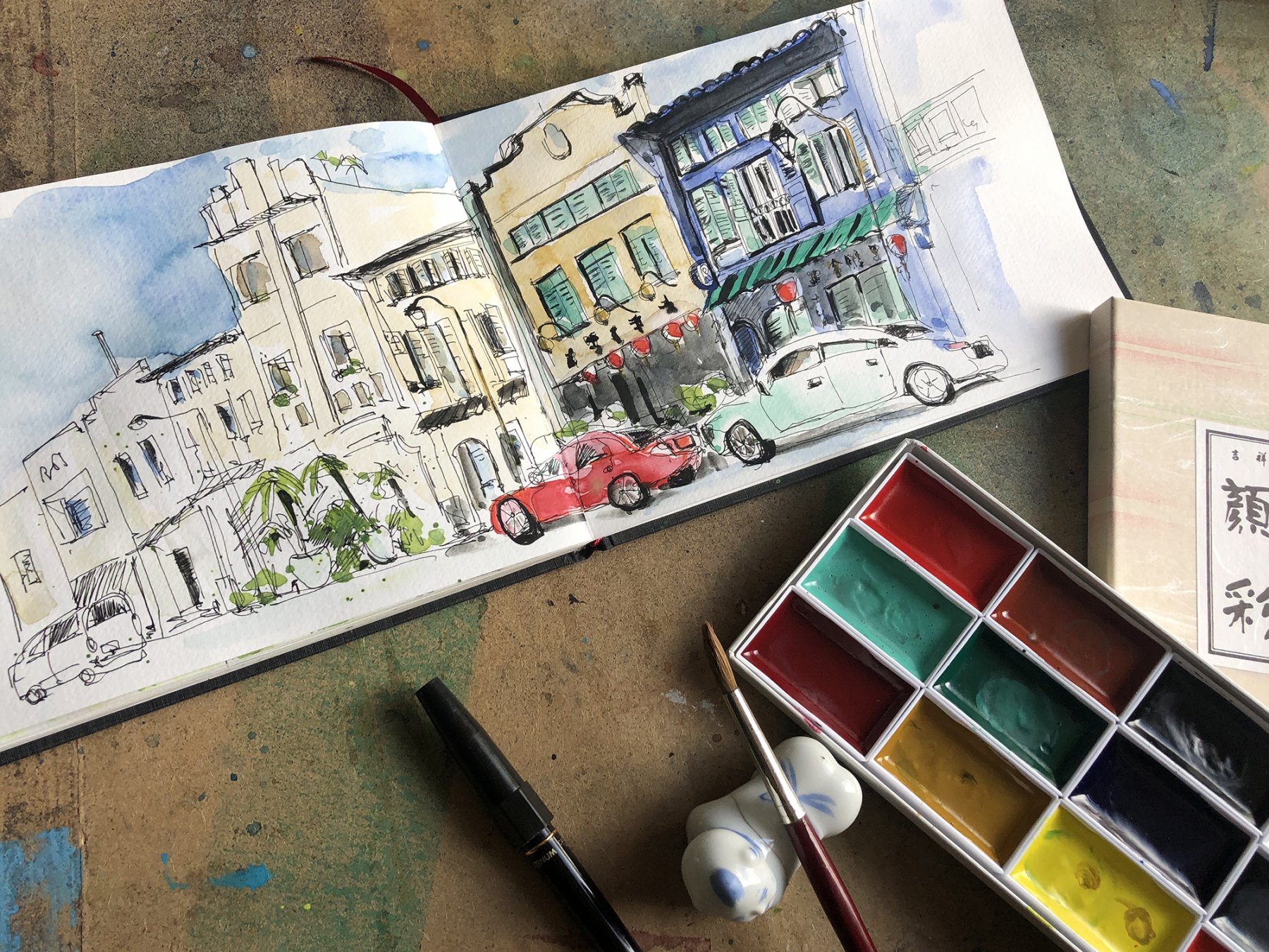 Doppelseite China Town - Singapur 11.04.21