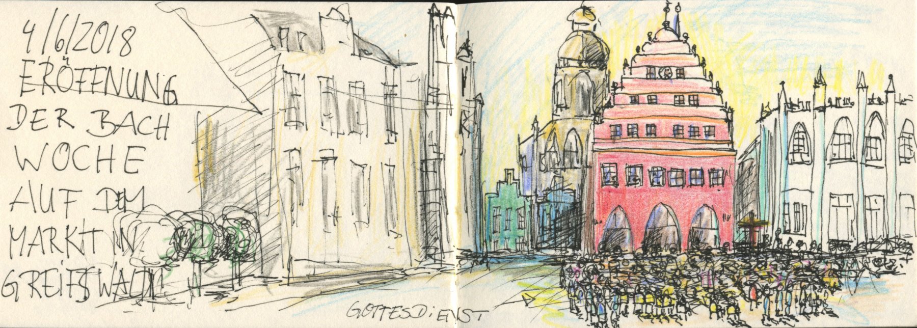 20 Usedom, Eröffnung der Bachwoche, Markt von Greifswald 1