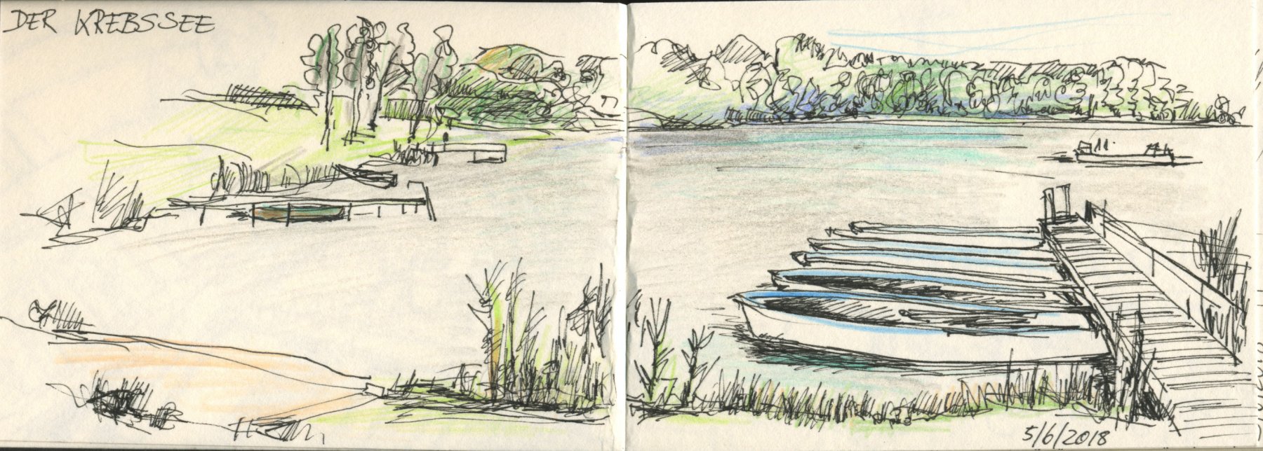 22 Usedom, Ruderboot am eigenen Steg am  Krebssee bei Bansin