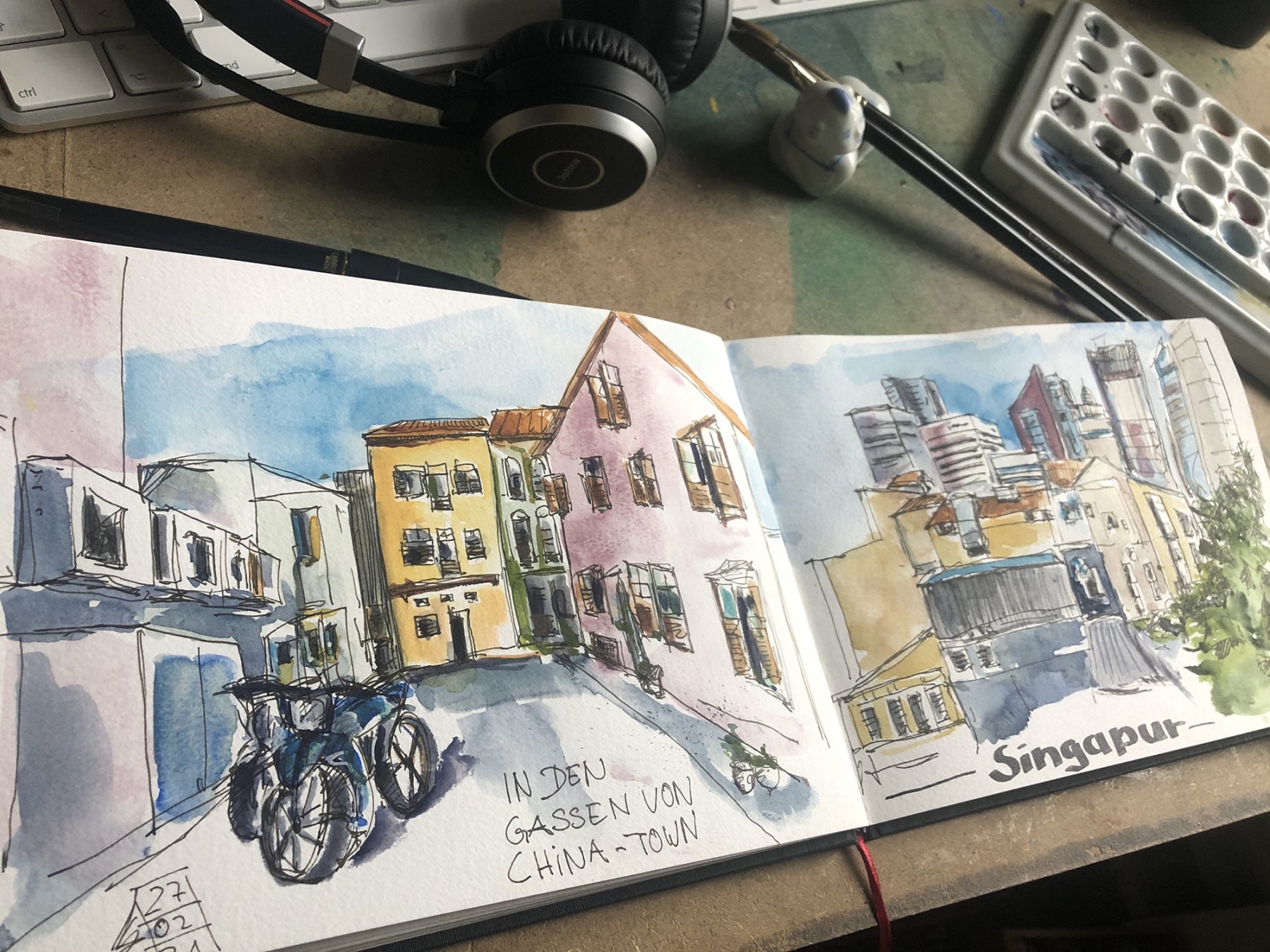 Sketchwalk China Town Singapur