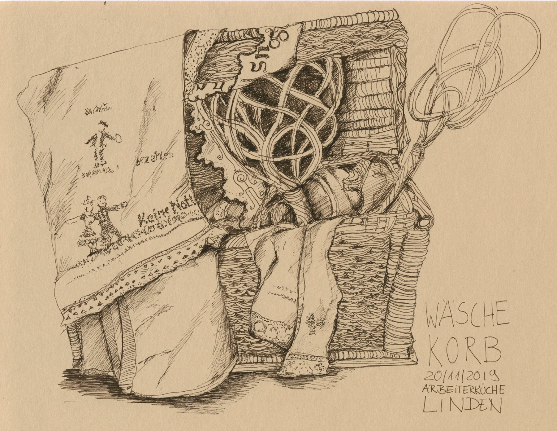 ©Wäschekorb in der Arbeiterküche