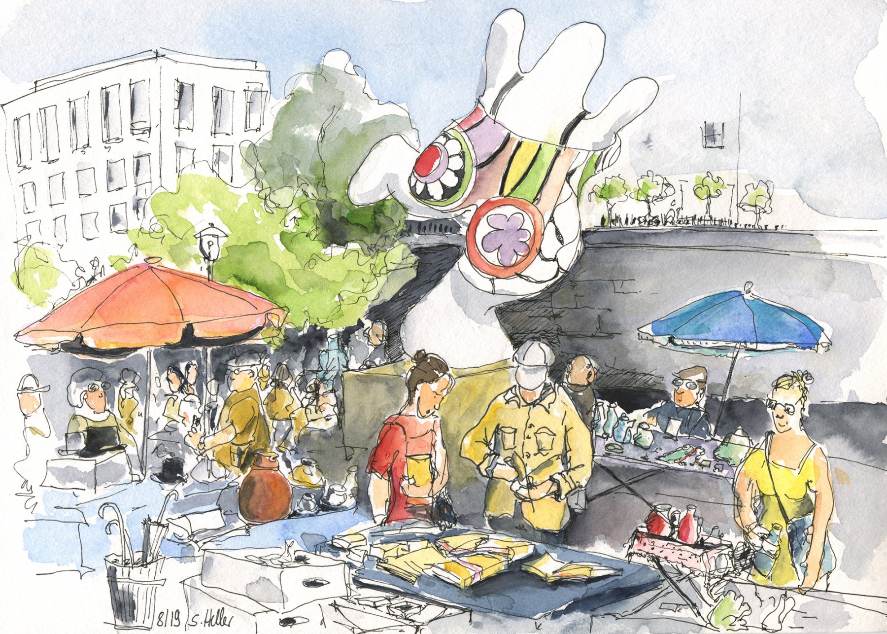 ©Flohmarkt 21x30 cm