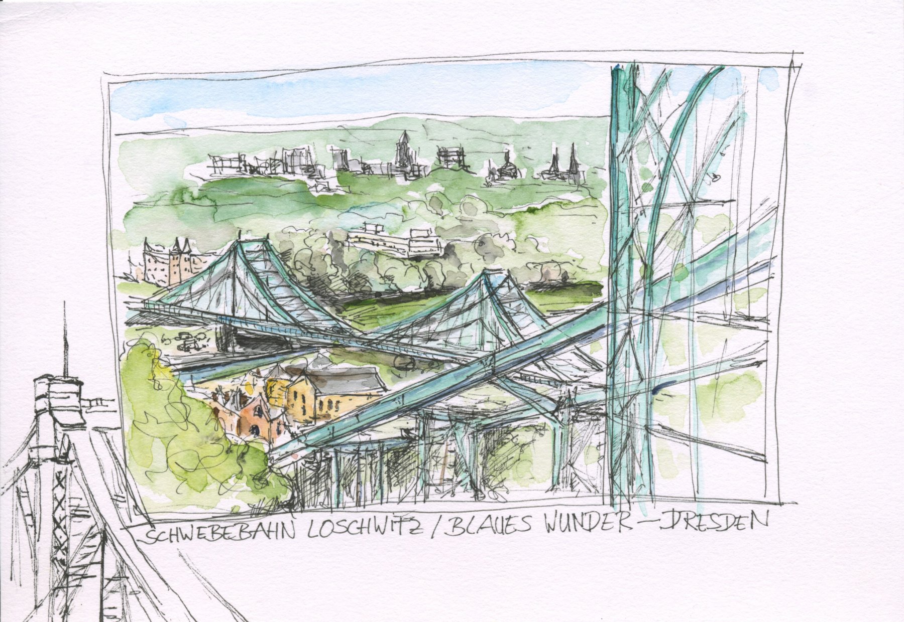 01 Blaues Wunder :Schwebebahn Loschwitz