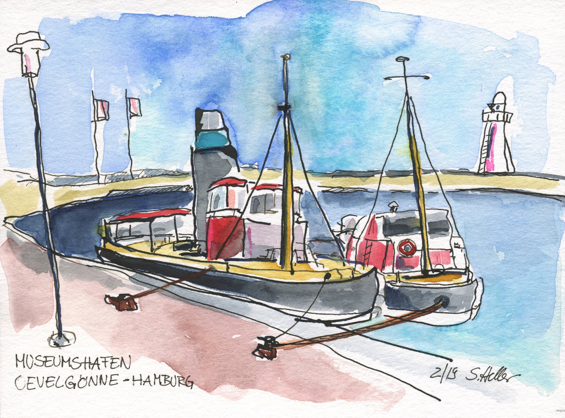 02 Linie 62 - Hamburg, Museumshafen Oevelgönne, 170x130mm