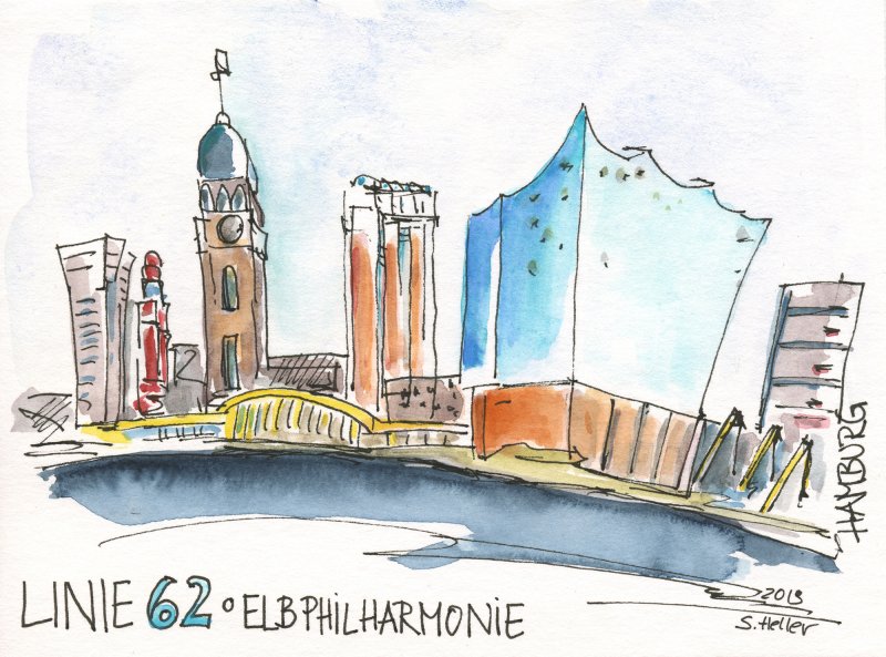 04 Linie 62 - Hamburg, Elbphilharmonie, Michel, 170x130mm